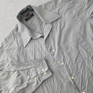 FUBU The Collection Mens Grey Long Sleeve Button Down Dress Shirt XL 17 36/37